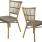 Set of 2 Patio Wicker Chairs Ultra-Light Outdoor Dining Chairs with PE Rattan and Aluminum Frame