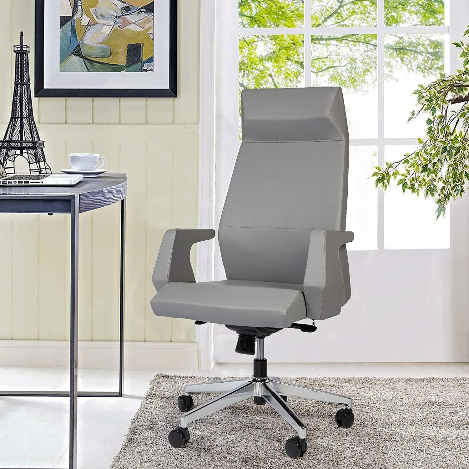 High Back Swivel Chair with Adjustable Headrest Office Chair Ergonomic Desk Chair - Luckyermore