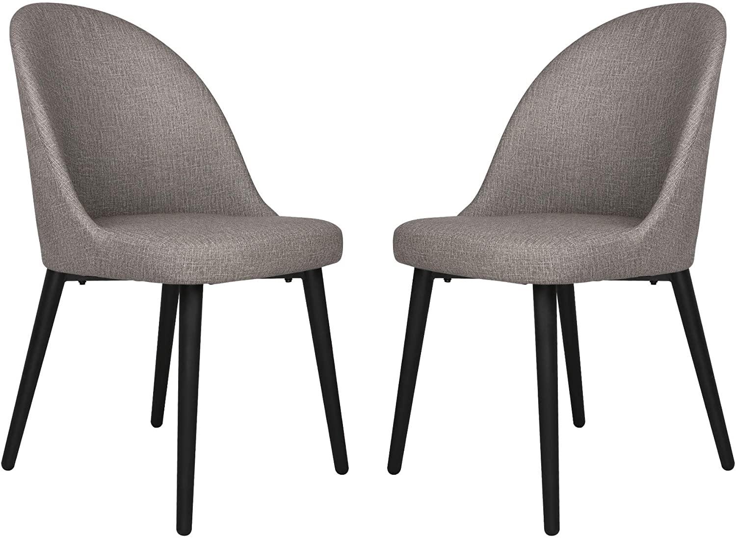 Elegant and Modern Dining Chair Set of 2, Metal Frame Comfortable and High Class Vinyl Seat, Water Repellent & Fire Retardant Suitable for Home and Restaurants, 400 lbs, Gray