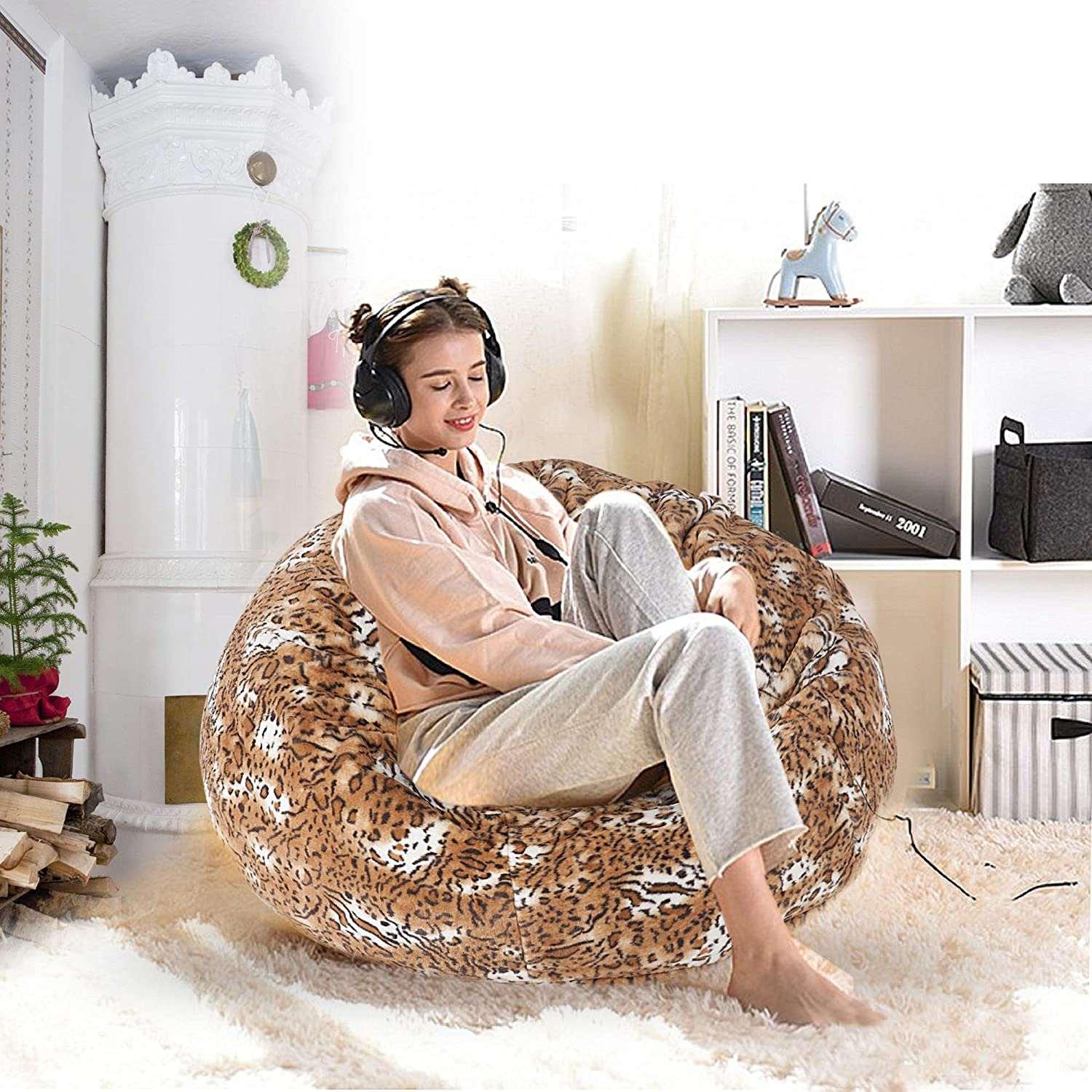 Big Plush Bean Bag Chair Comfy Furry Lounger Sofa Seat with