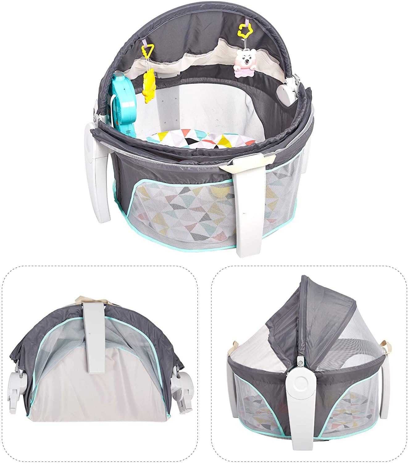Travel Infant Bed Foldable Portable Baby Activity Center Combines Crib, Playpen and Game Room - Luckyermore