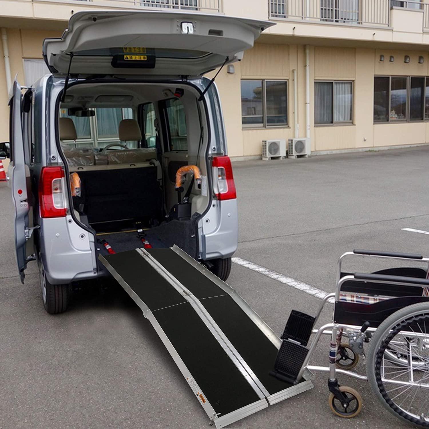 8ft Portable Ramp for Wheelchair Folding Aluminum Alloy Ramp with Handle