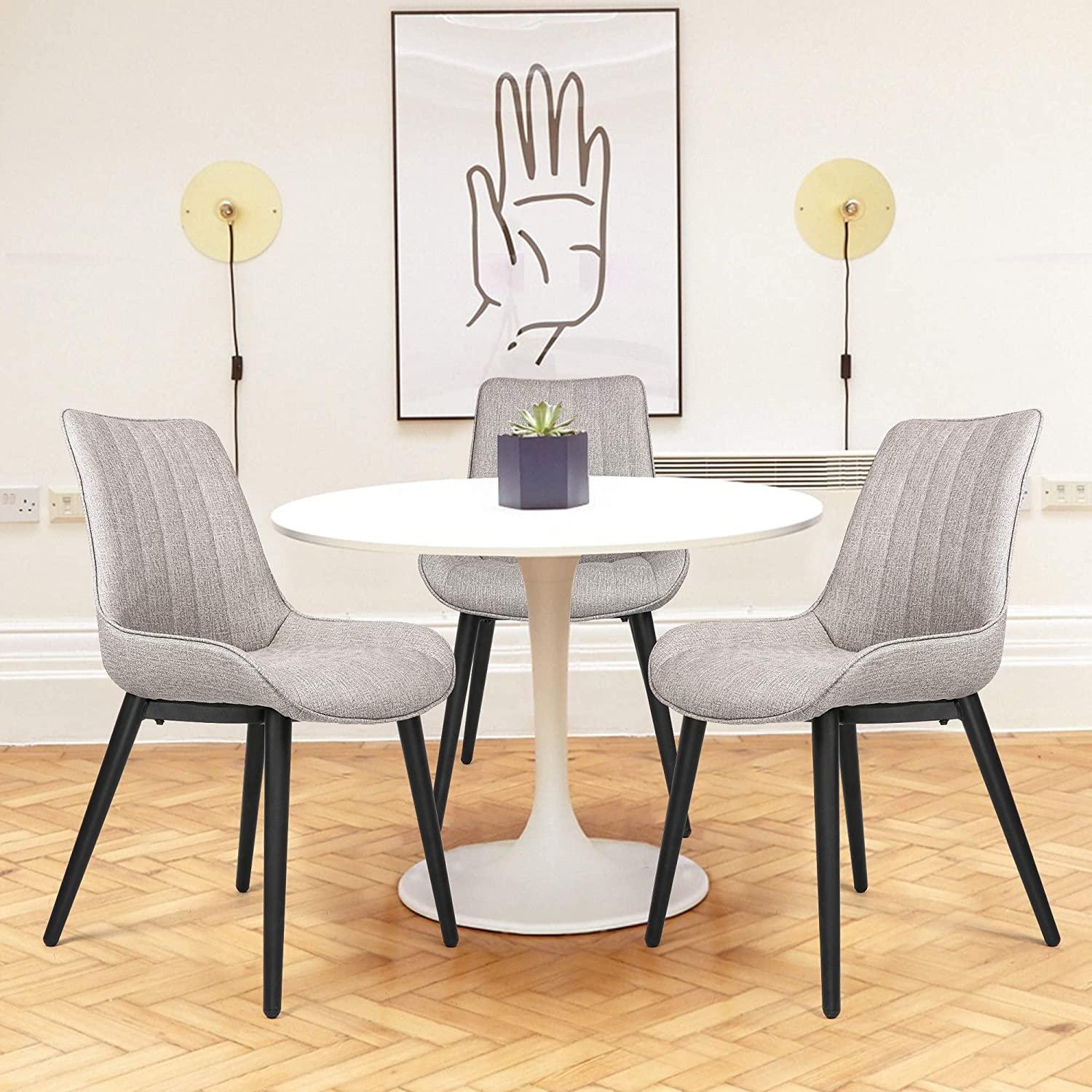 Elegant and Modern Dining Chair Set of 2, Metal Frame Comfortable and High Class Vinyl Seat, Water Repellent & Fire Retardant Suitable for Home and Restaurants, 400 lbs, Gray