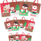 12 Pack Assorted Christmas Gift Bags with Small Medium Large Size, 4 Xmas Pattern Holiday Gift Bags with Tissue Paper, Bright