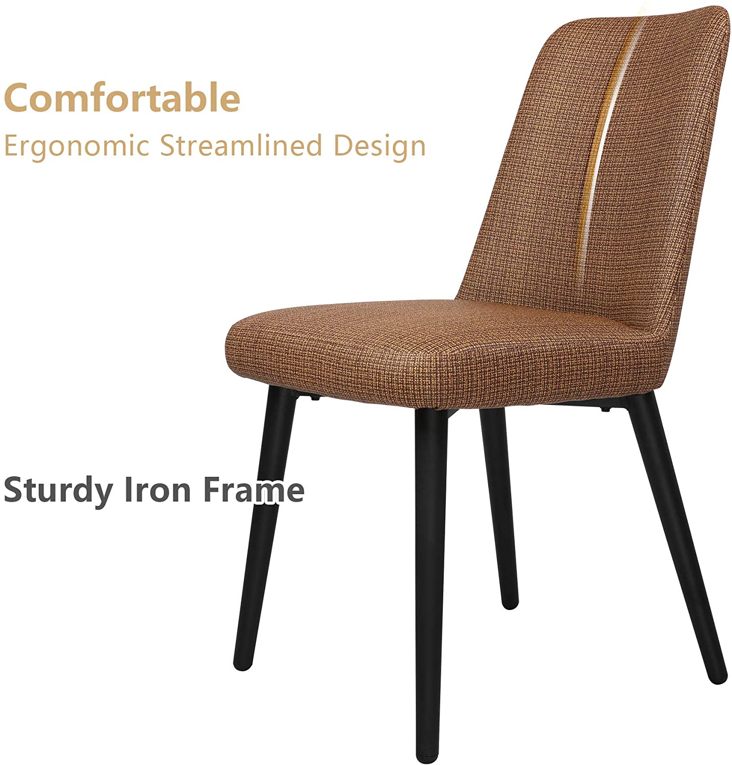 Elegant and Modern Dining Chair Set of 2, Metal Frame Comfortable and High Class Vinyl Seat, Water Repellent & Fire Retardant Suitable for Home and Restaurants, 400 lbs, Coffee
