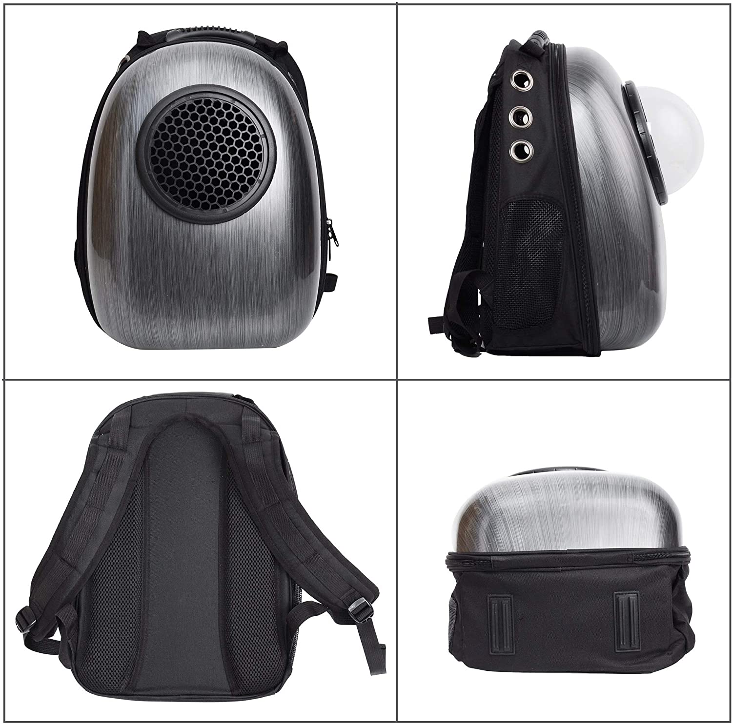 Travel Pet Carrier Backpack Cat Carrier Space Capsule Bubble Design, Black
