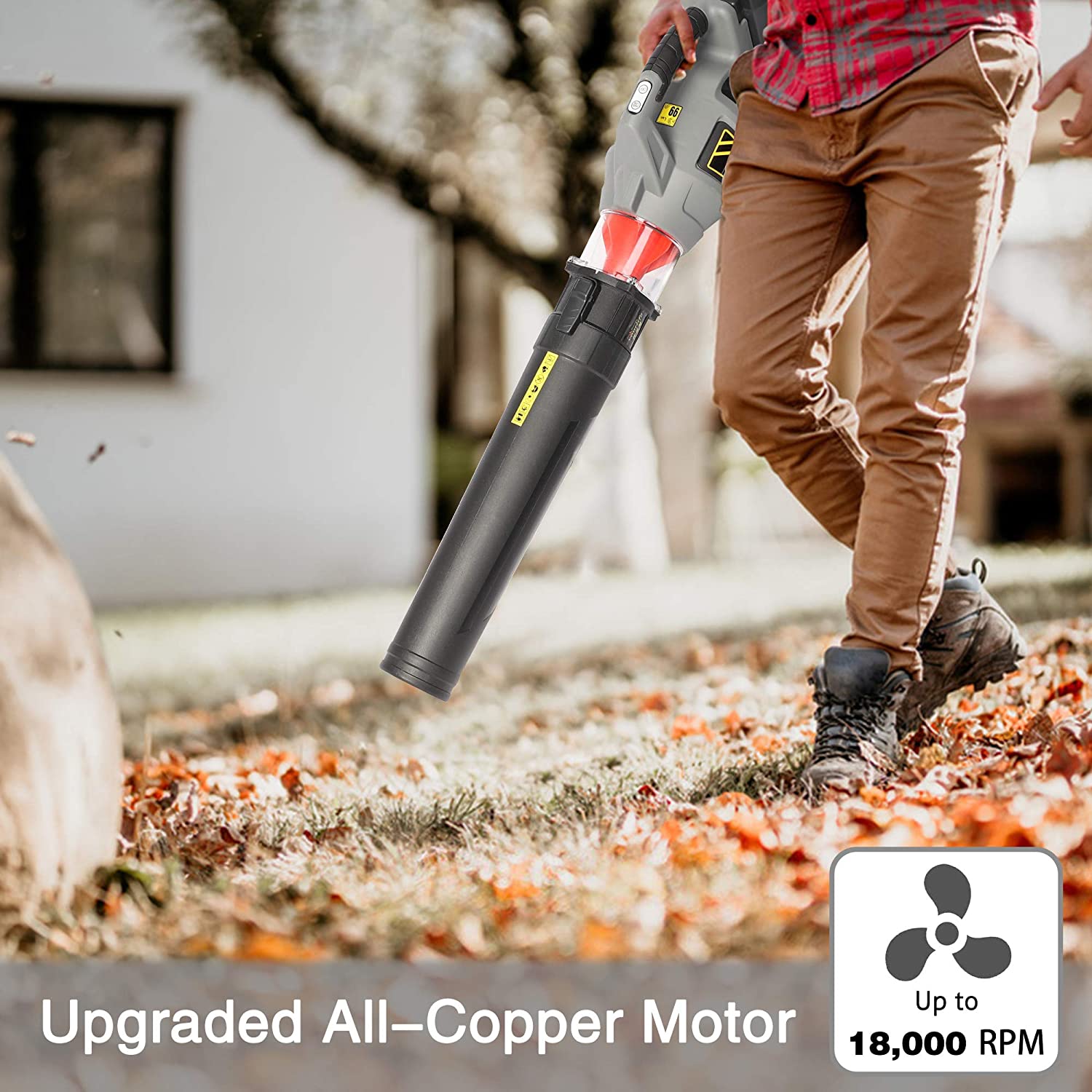 Cordless Leaf Blower Battery Powered Electric Leaf Blower 89 MPH Variable Speed 18000 RPM 40V Lithium Leaf Blower Cordless with Battery & Charger Garden Cleaning Garage Dusting