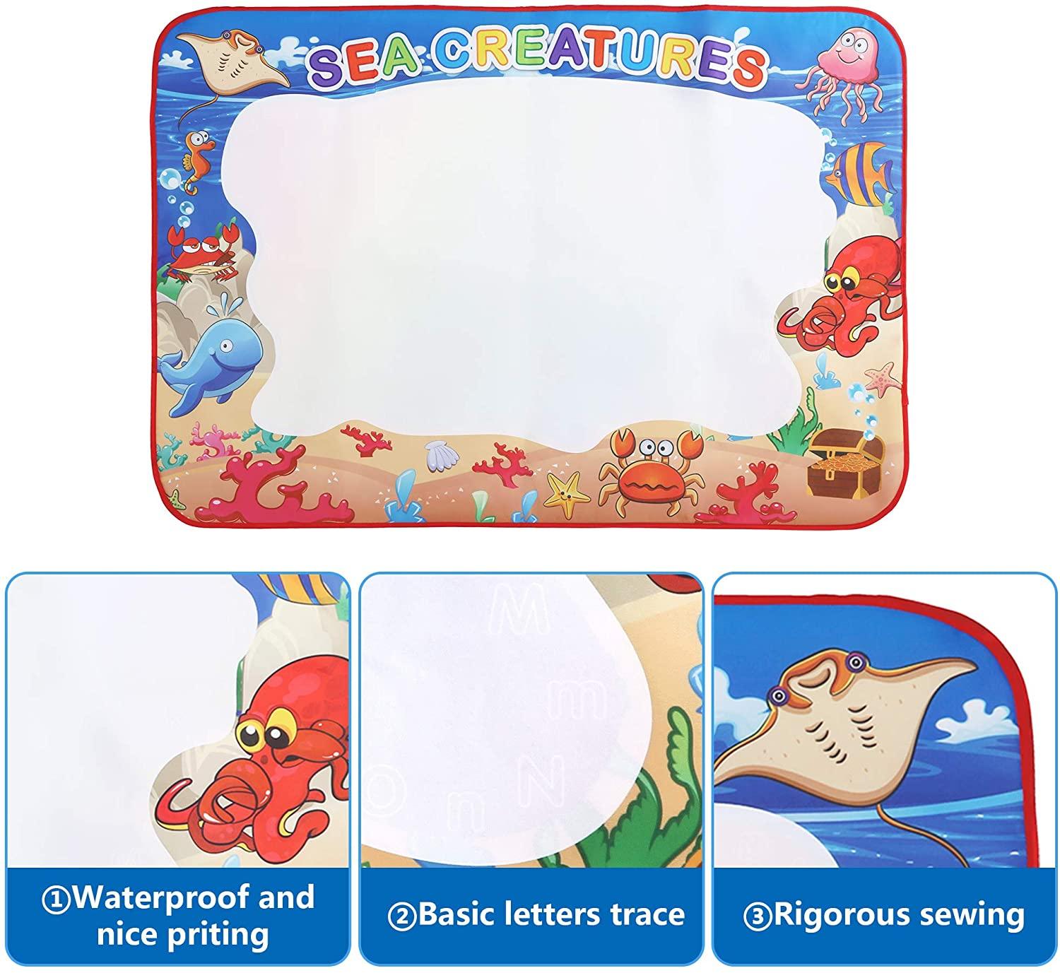 Water Doodle Mat 39 x 28 inches Water Colors Drawing Board for Children Educational Toys for Kids Boys Girls Age 3 4 5 6 7 8 Year Old