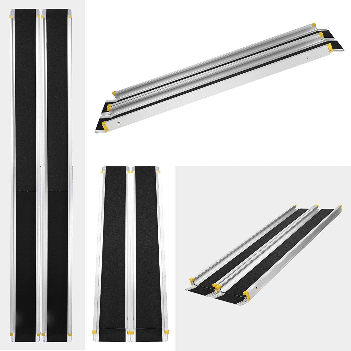 7Ft Portable Wheelchair Ramp Aluminum(19LBS), Telescoping, Retractable, Lightweight, Non Skid Utility Wheelchair Ramps, Skidproof PVC Carpeted, for Doorways, Stairs, Mobility Scooter, Porch