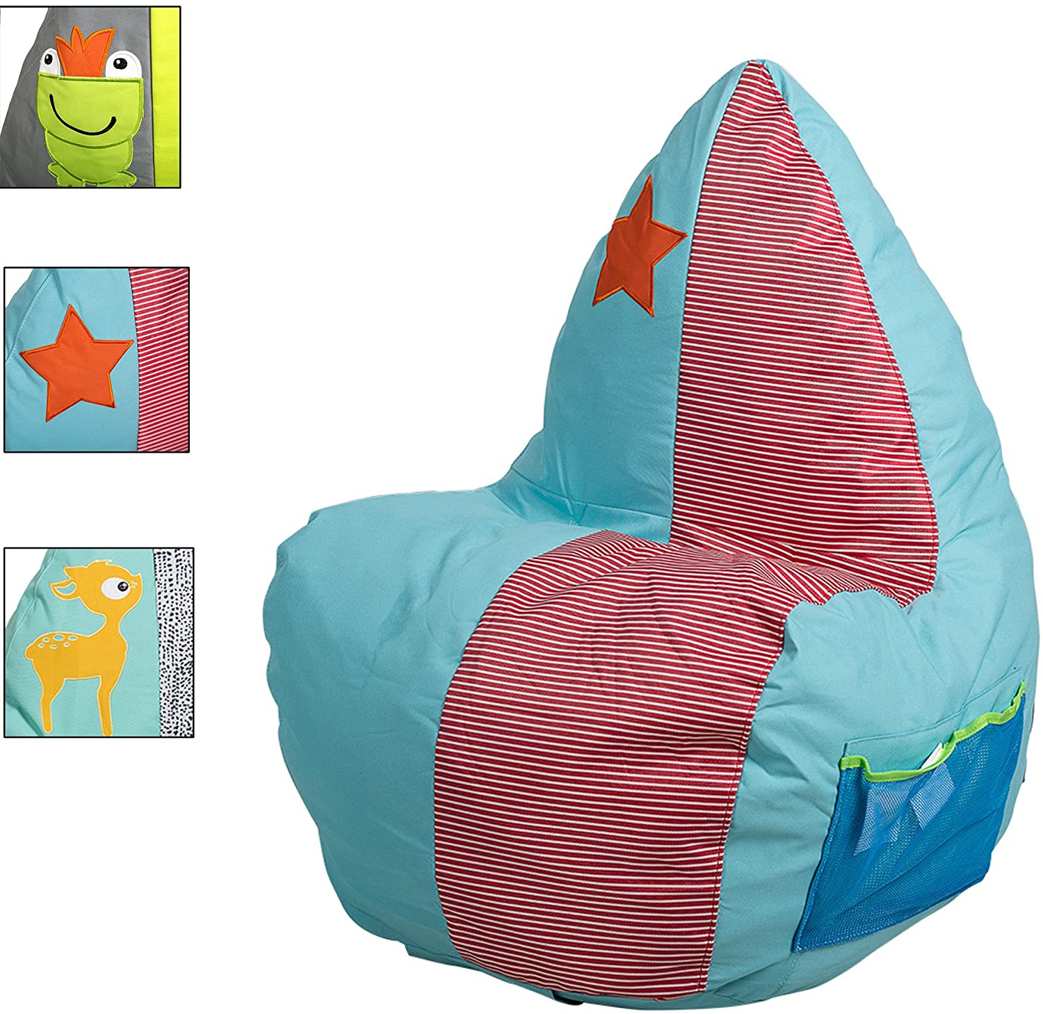 Soft Kids Bean Bag Chair Children Lounger Chairs Sofa - 3 Types - Self-Rebound Sponge, Star