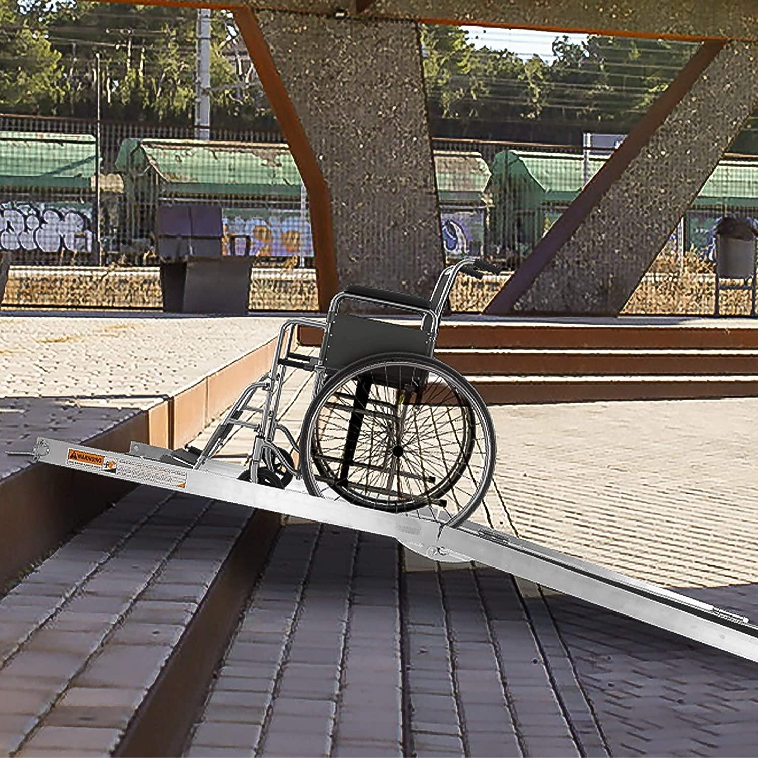 6ft Portable Ramp for Wheelchair Folding Aluminum Alloy Ramp with Handle - Luckyermore
