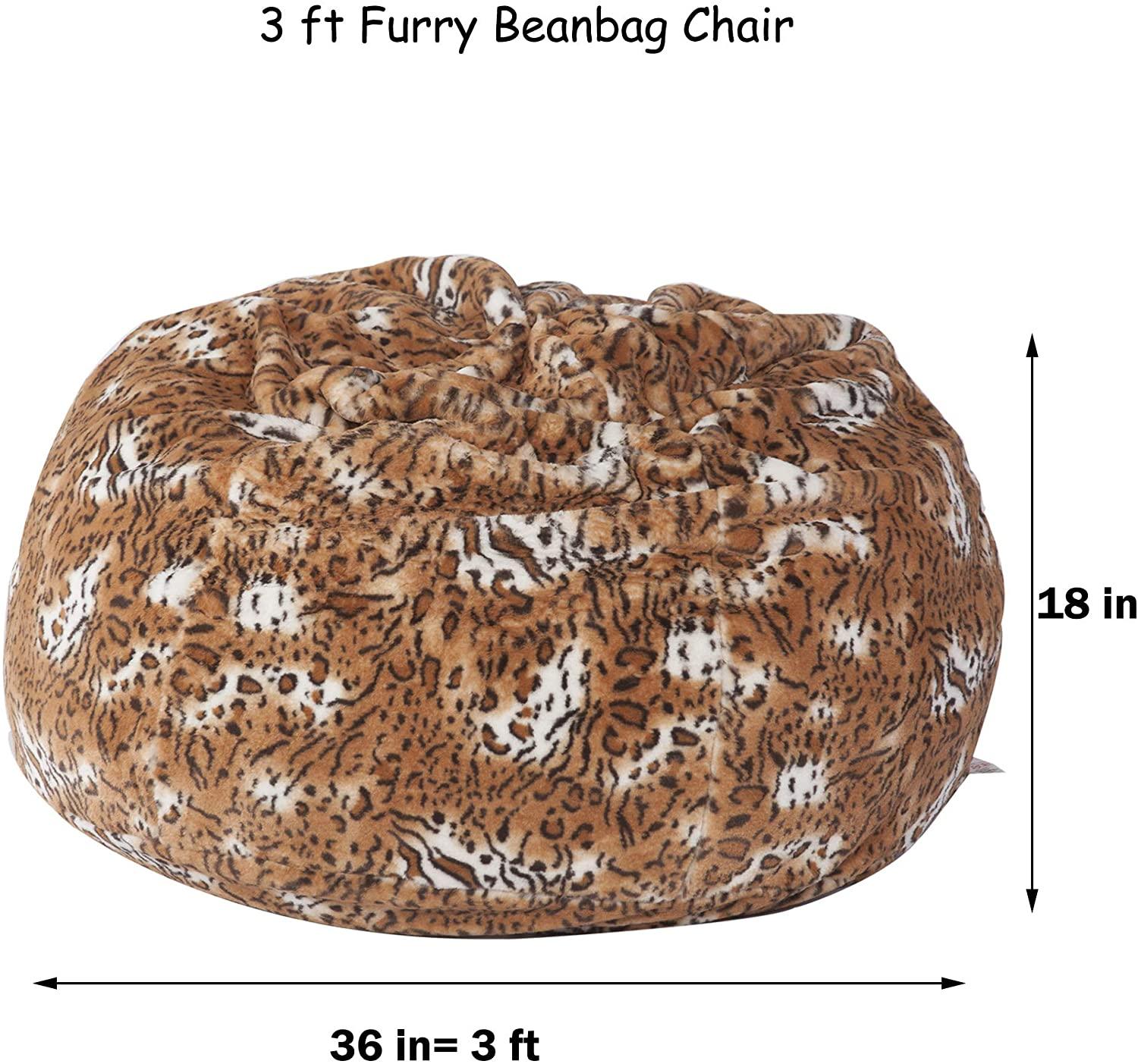 Bean Bag Chair Luxury and Comfy Big Beanless Bag Chairs Plush Furry Chair Soft Sofa Lounger for Adults and Kids,Sponge Filling, 3 ft - Luckyermore