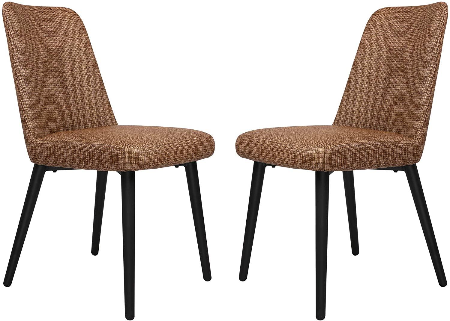 Elegant and Modern Dining Chair Set of 2, Metal Frame Comfortable and High Class Vinyl Seat, Water Repellent & Fire Retardant Suitable for Home and Restaurants, 400 lbs, Coffee