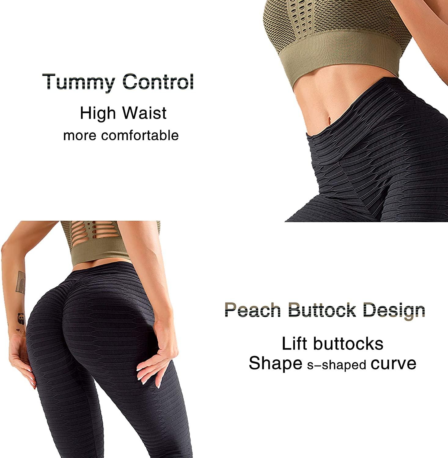 Women High Waist Black Tight Yoga Pants Tummy Control Workout Leggings