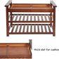 2-Tier Upholstered Bamboo Shoe Rack Bench 30" Entryway Shelf Organizer Storage Bench, Brown