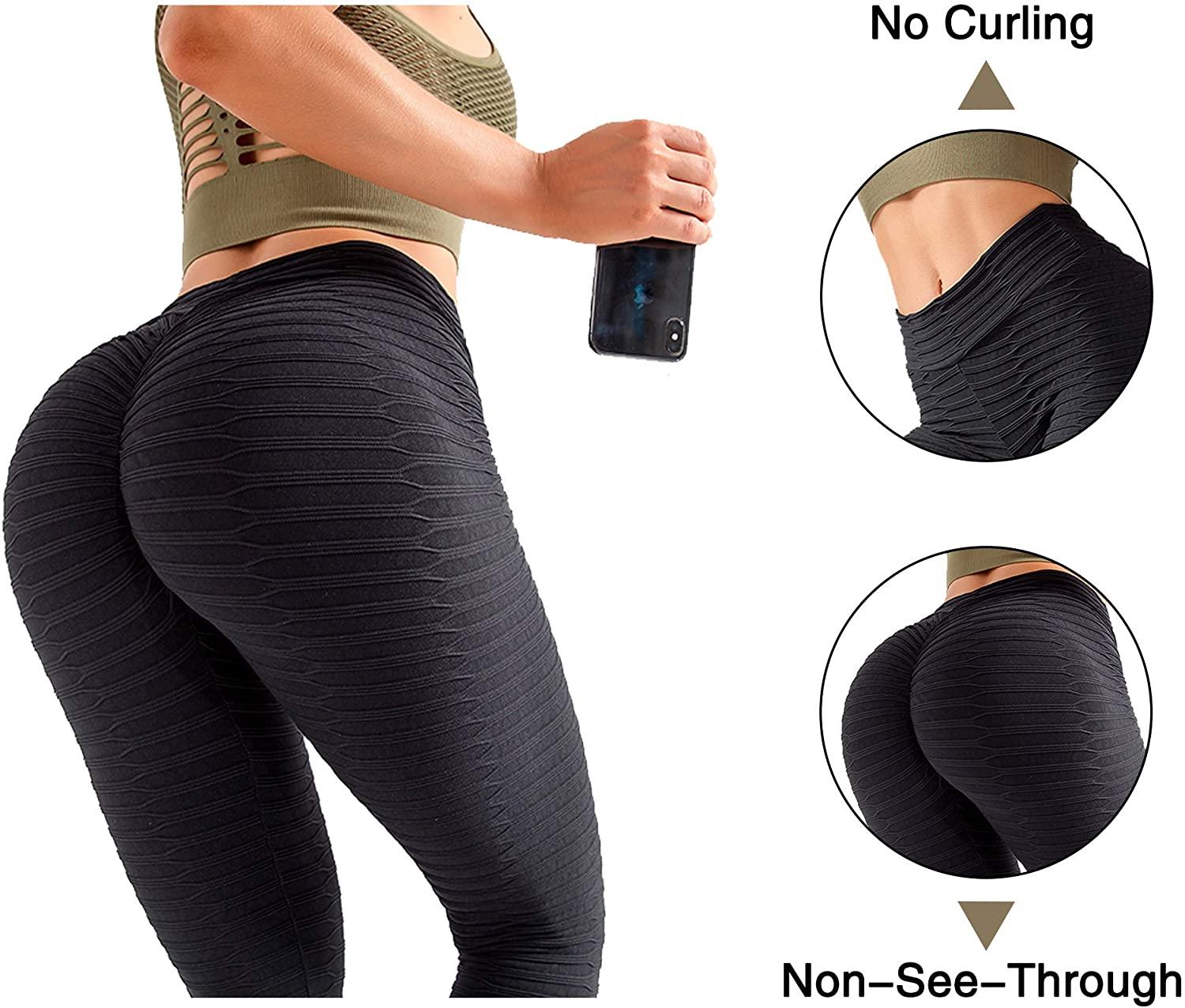 Women High Waist Black Tight Yoga Pants Tummy Control Workout Leggings