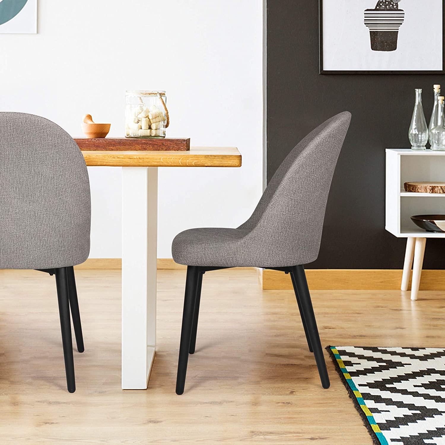 Elegant and Modern Dining Chair Set of 2, Metal Frame Comfortable and High Class Vinyl Seat, Water Repellent & Fire Retardant Suitable for Home and Restaurants, 400 lbs, Gray - Luckyermore