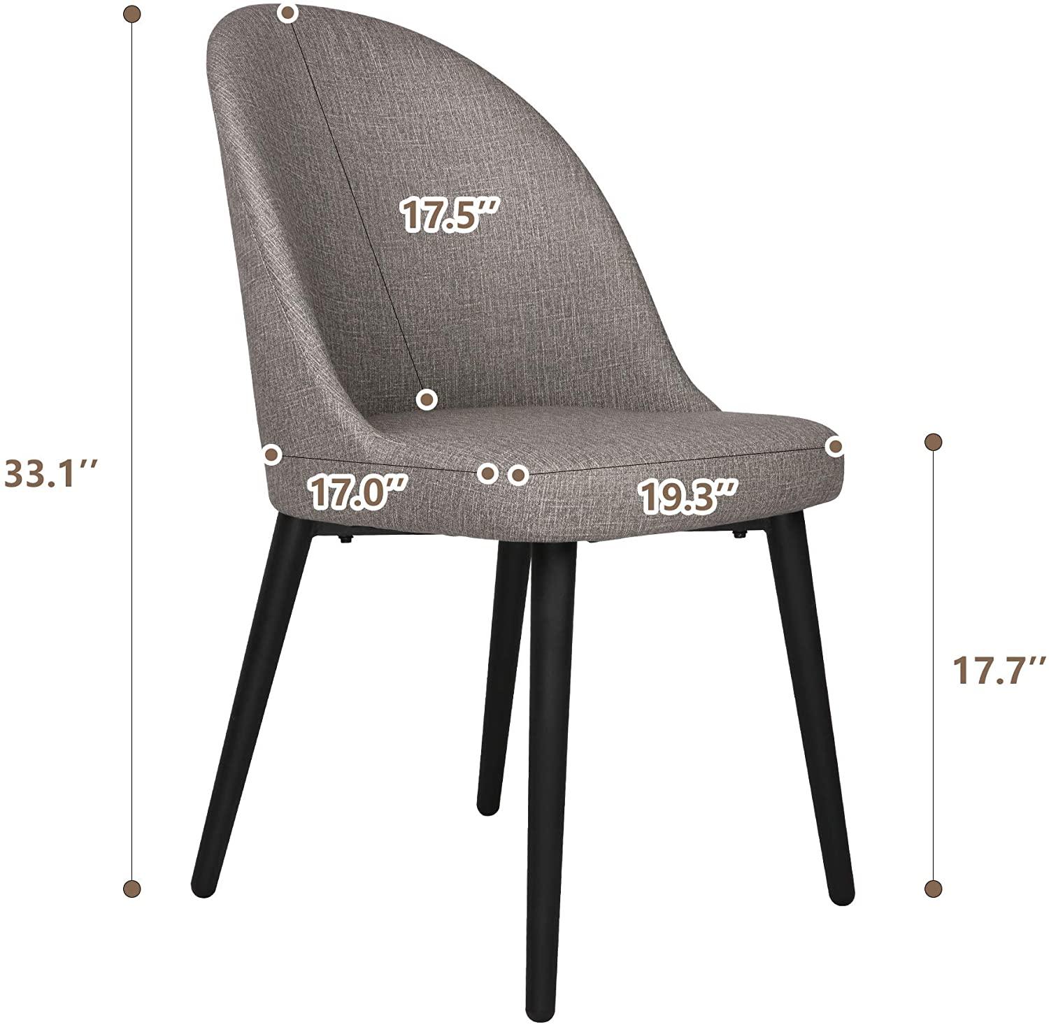 Elegant and Modern Dining Chair Set of 2, Metal Frame Comfortable and High Class Vinyl Seat, Water Repellent & Fire Retardant Suitable for Home and Restaurants, 400 lbs, Gray
