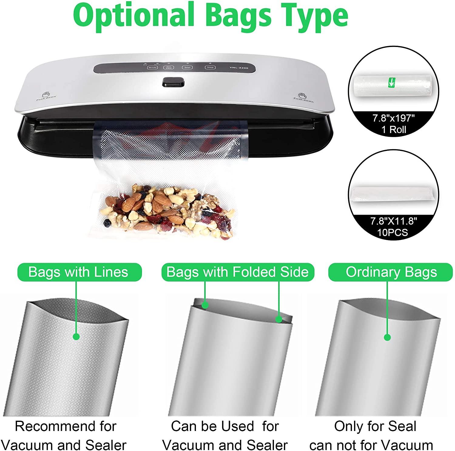 Food Vacuum Sealer Machine with Dry and Moist Mode for Food Preservation - Luckyermore