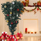 5.5ft Upsidedown Christmas Tree Artificial Xmas Tree with 578 Branch Tips and Decoration, Green