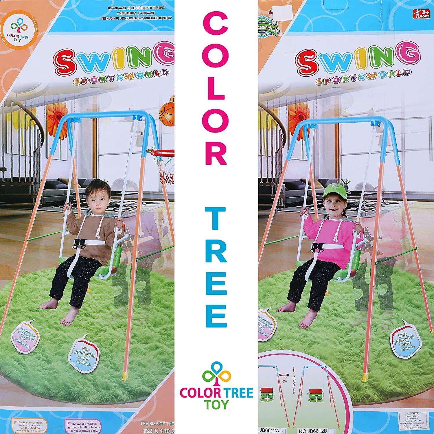 Toddler Swing Playset | 2 in 1 Swing Basketball Combination Swing Toys Set Indoor and Outdoor Playground Swing Seat for Kids Boys Girls (Chair) - Luckyermore