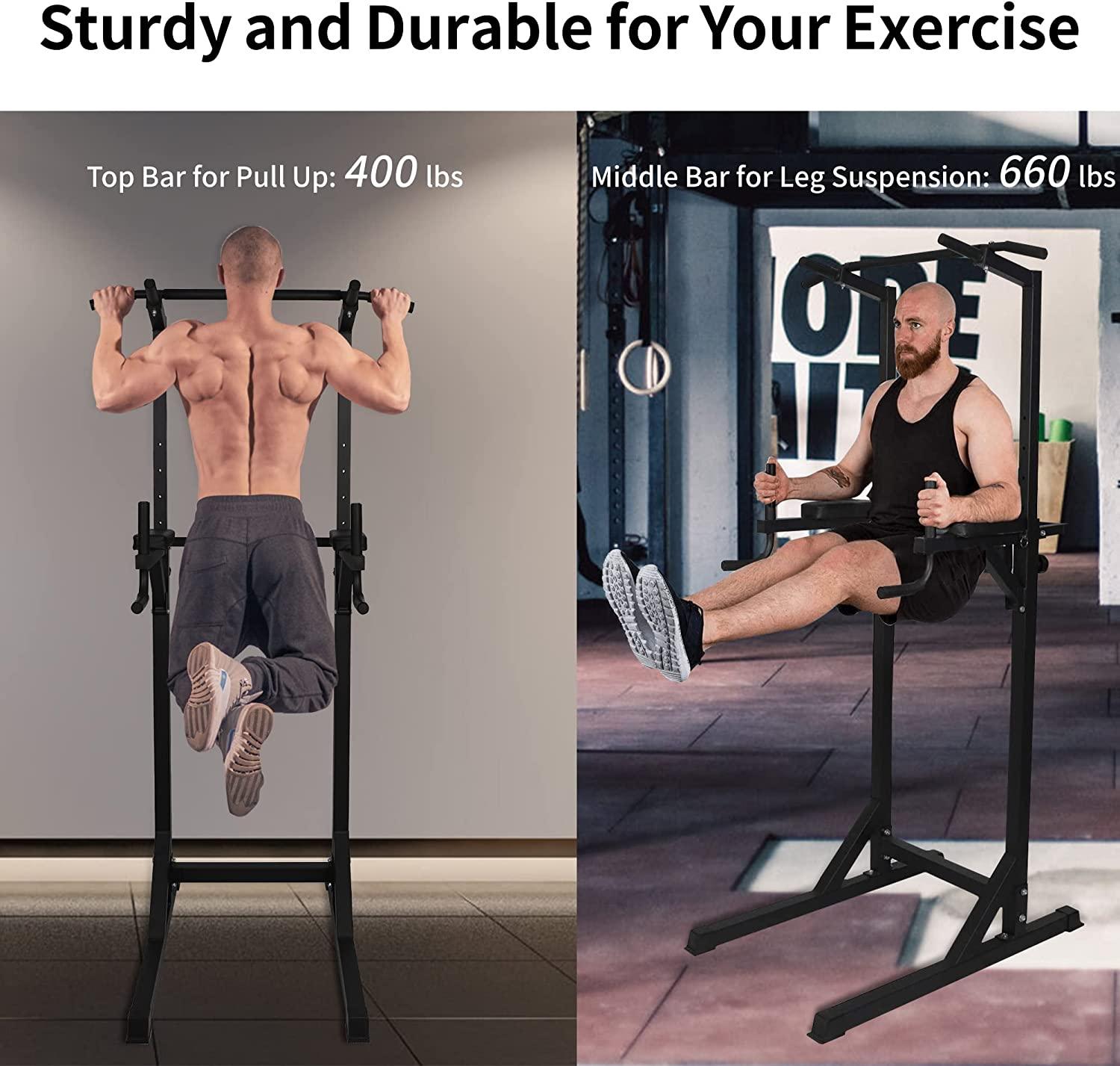 Power Tower Workout Dip Station Multi-Function Home Gym Strength Training Fitness Equipment - Luckyermore