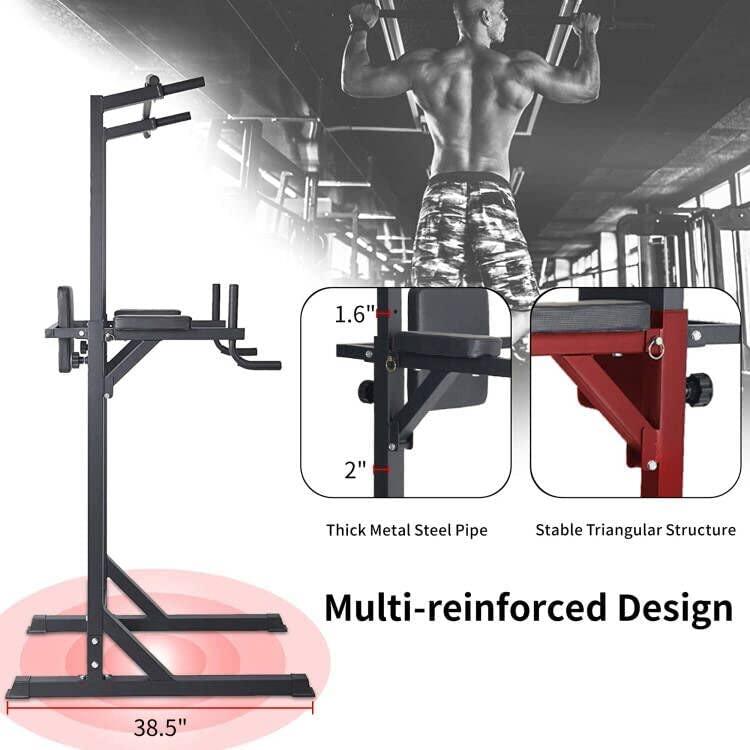 Power Tower Workout Dip Station Multi-Function Home Gym Strength Training Fitness Equipment - Luckyermore