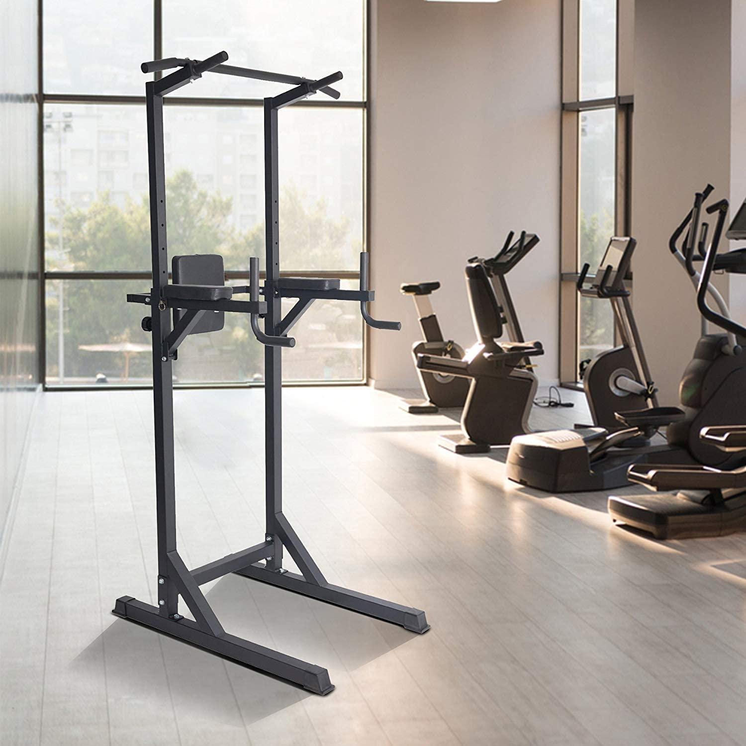 Power Tower Workout Dip Station Multi-Function Home Gym Strength Training Fitness Equipment - Luckyermore