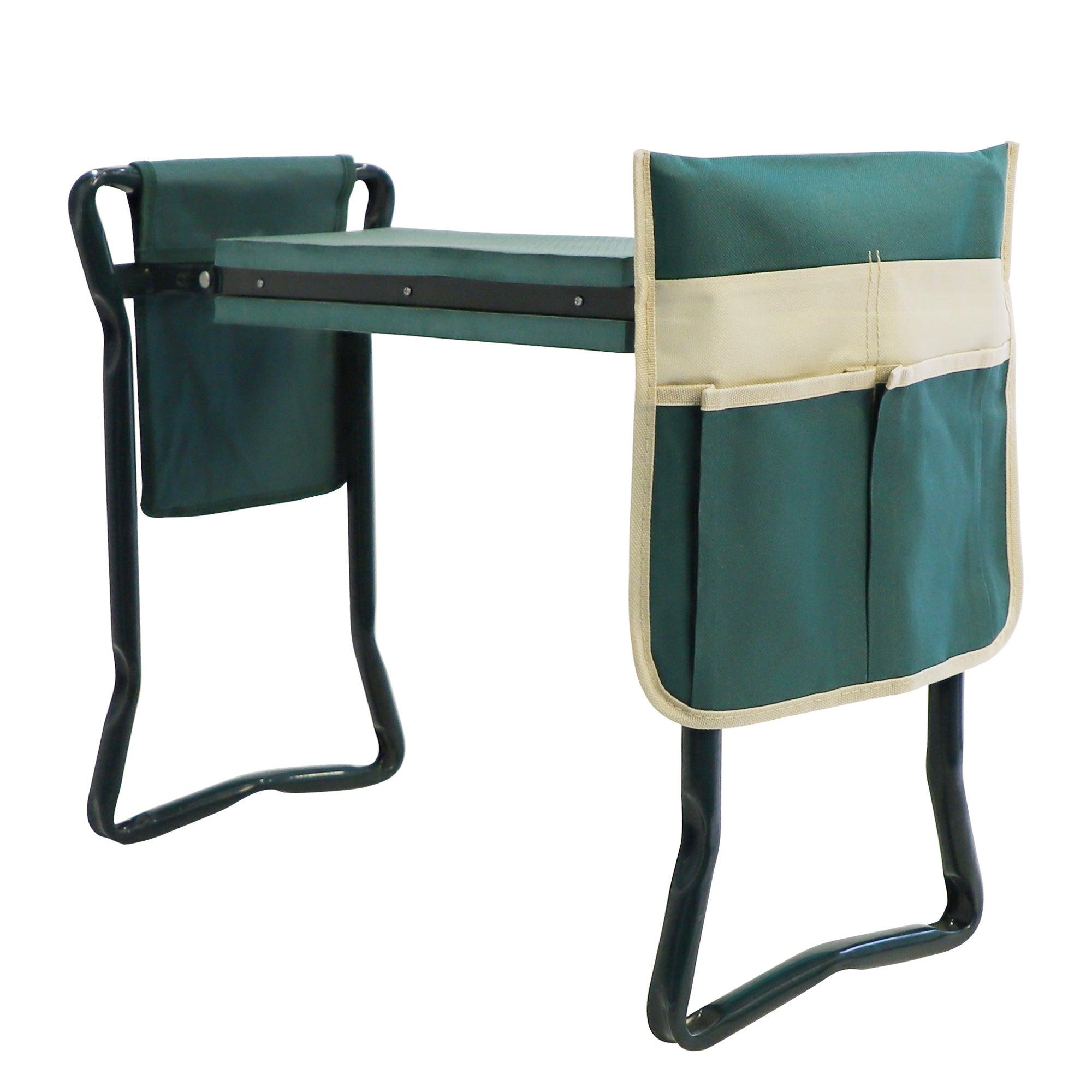 LUCKYERMORE Folding Garden Kneeler Heavy Duty Garden Stools Bench and Seat w/ 2 Tool Pouches