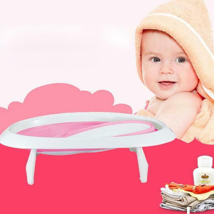 Folding Baby Bath Tub Safety Shower lying Siting Infant Todder Newborn