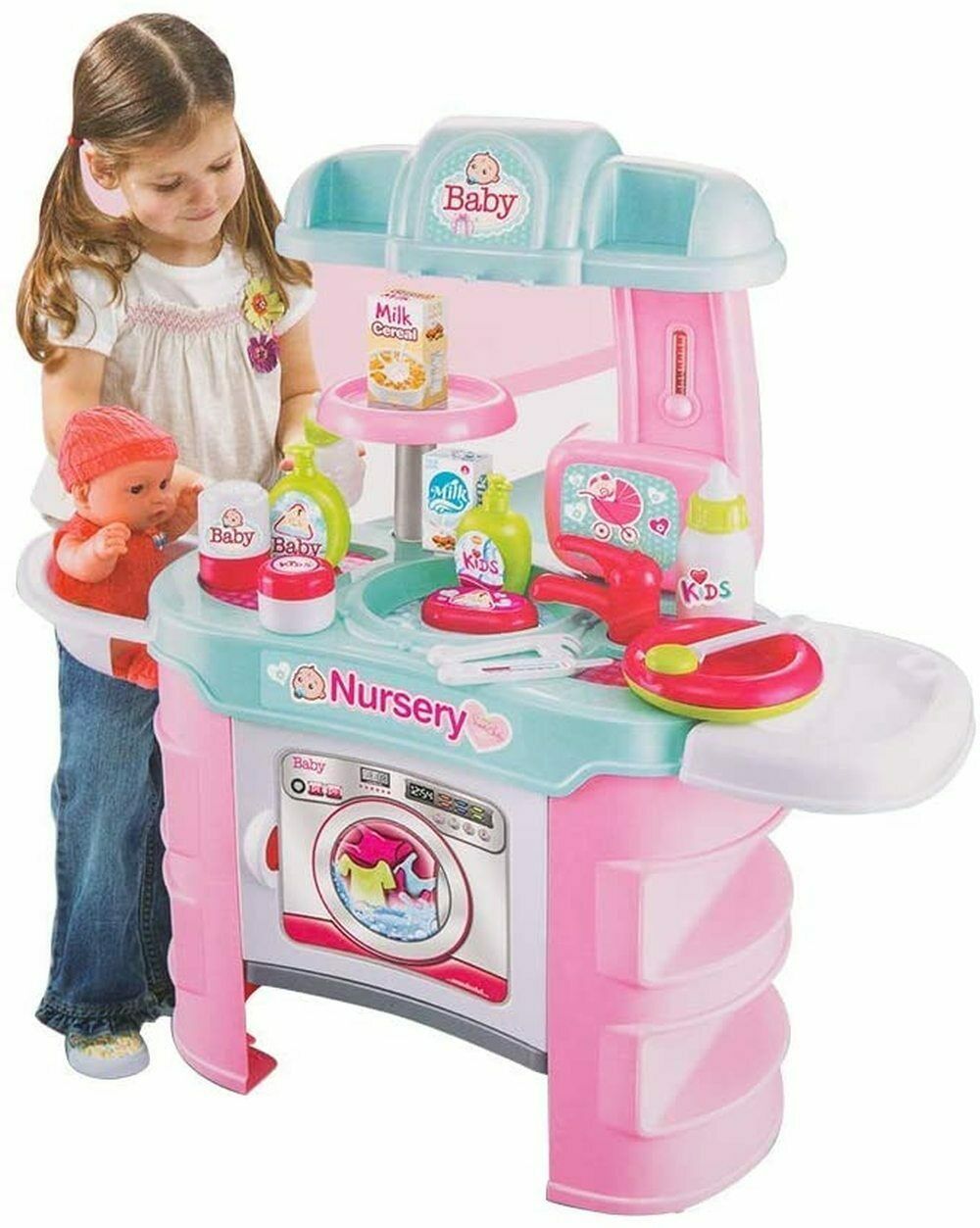 Kids Pretend Toy Play Set Role Nursery Center Set Deluxe Girls Birthday